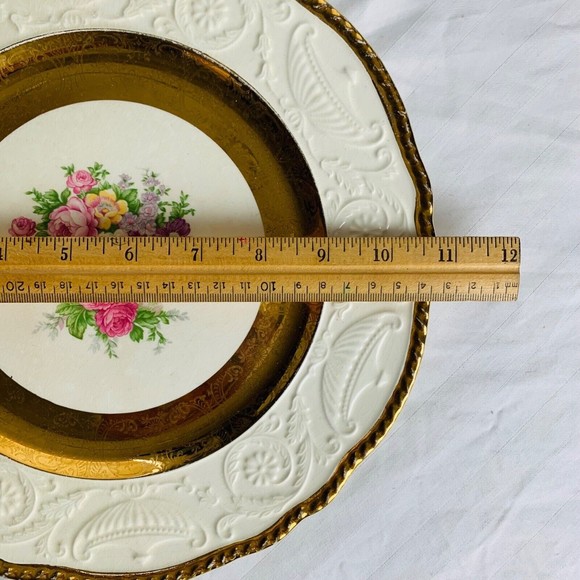 Atlas China Accents Atlas China Warranted 22 Carat Gold Trim Floral Vintage Dinner Platemade